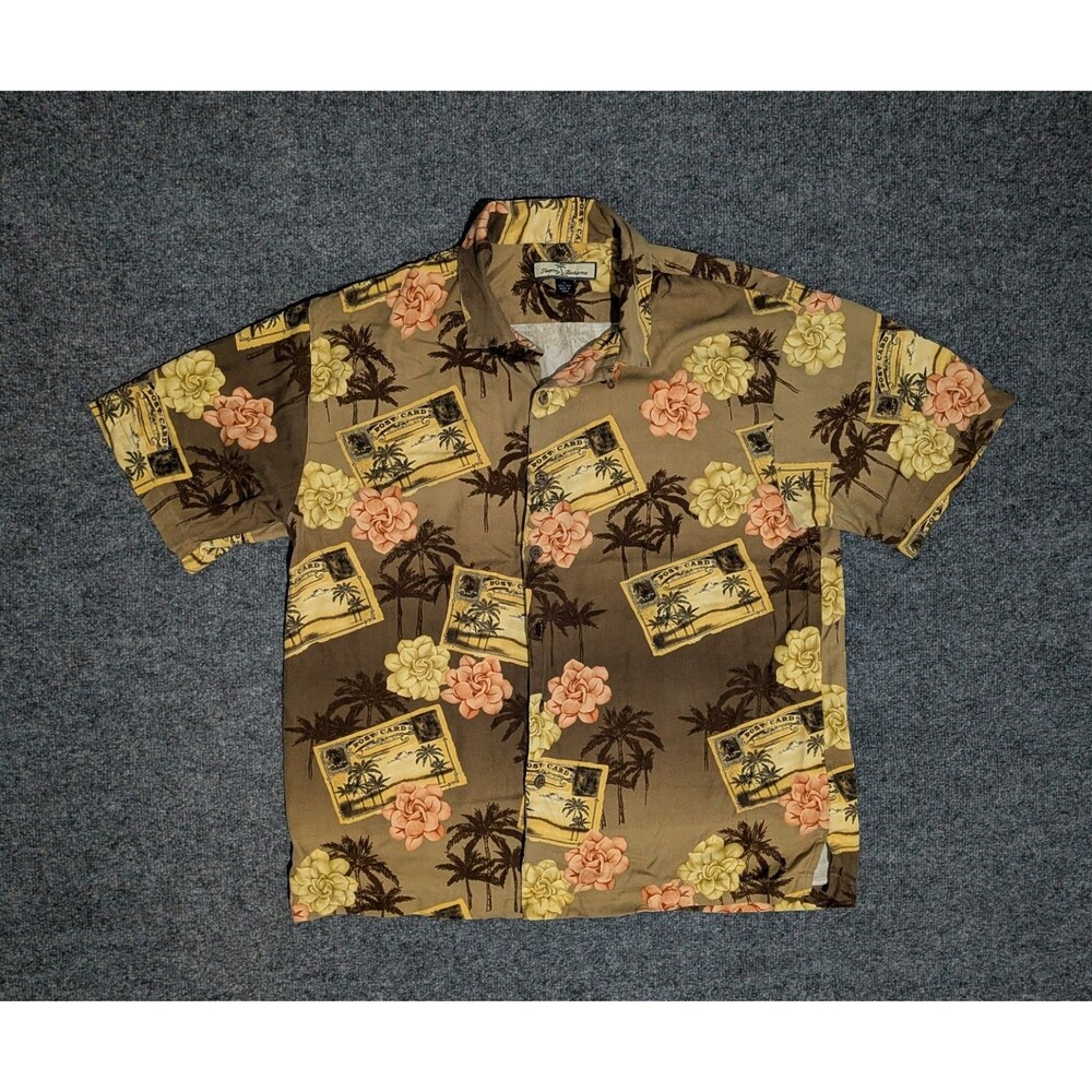 Tommy Bahama Hawaiian Shirt Silk Mens XL Floral